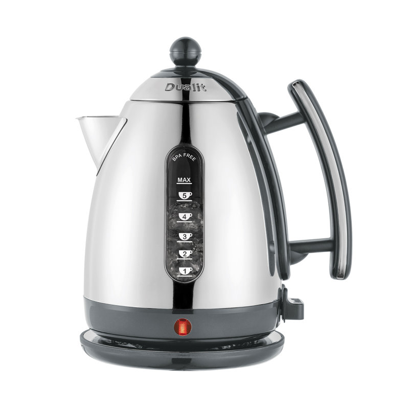 Dualit Lite 1.5L Stainless Steel Electric Tea Kettle, Grey