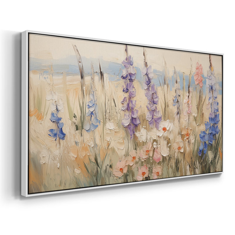 Botanical Series-CCV- Toile tendue avec châssis tendue, prête à être accrochée, H 21 po x l 41 po, Blanc