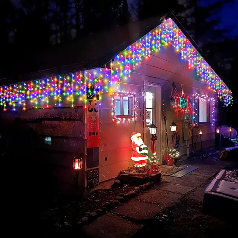 1000cm Solar Powered 400 - Bulb Cord String Light, 1000 cm, 400, Multicolor