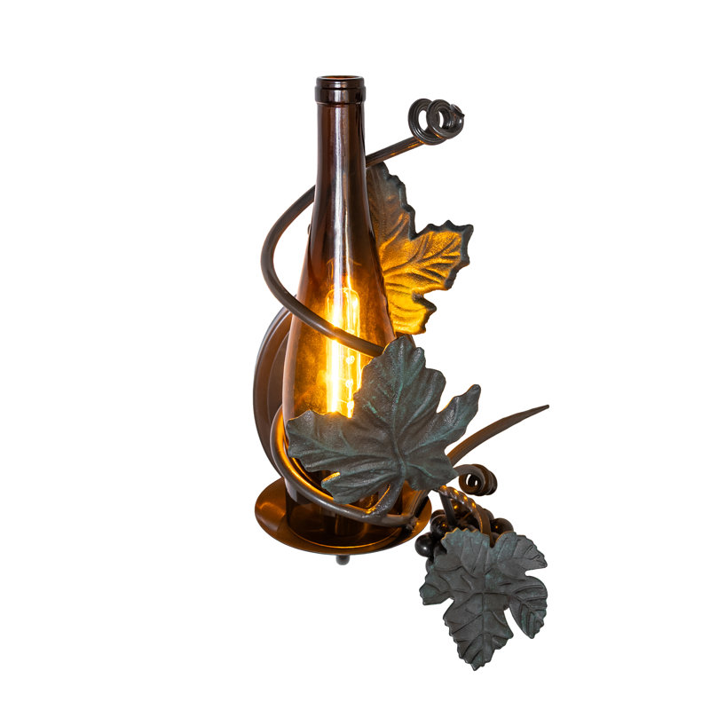 Applique murale droite 11 po pour bouteilles de vin de Toscane