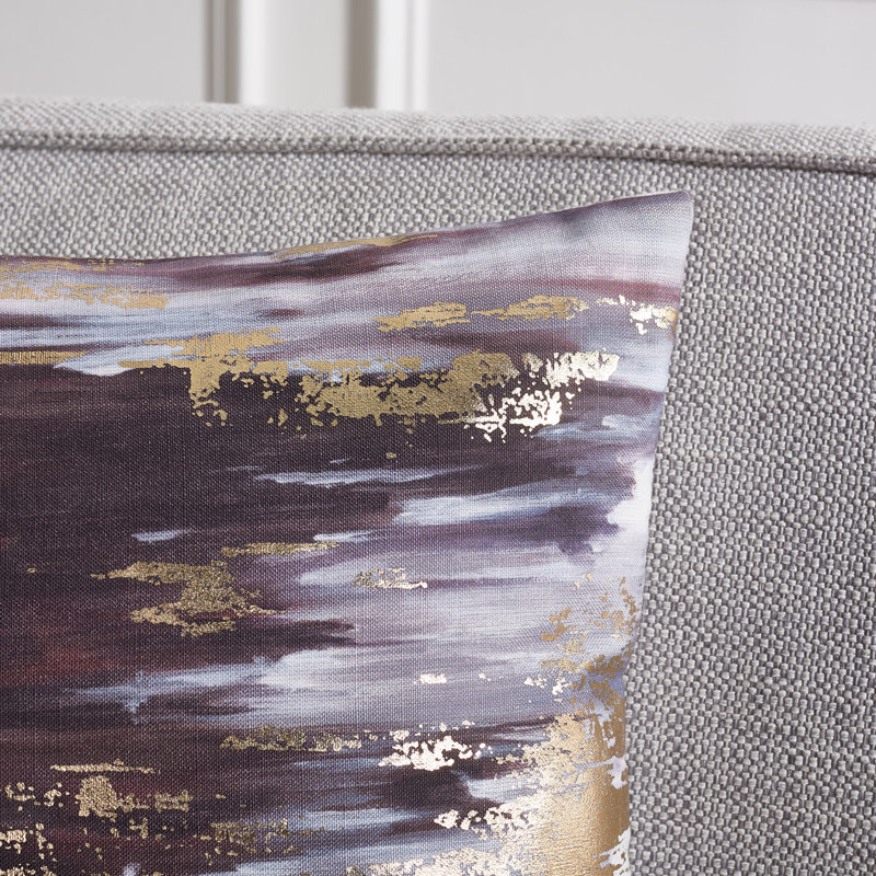 Andrine 18" Navy and Gold Square Pillow