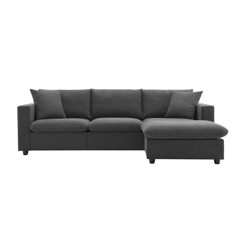 3 - Piece Upholstered Sectional, Dark Gray Polyester