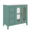 Meuble-lavabo de 36 pouces avec lavabo en céramique, armoire de rangement de salle de bain avec 3 tiroirs, 2 portes et 2 tablettes latérales ouvertes, style rétro-810627611