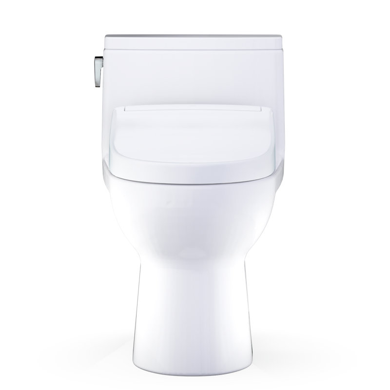 TOTO Redington WASHLET+ S5 One-Piece Elongated 1.28 GPF Universal Height Toilet with CEFIONTECT, Cotton White - MW6723446CEFG#01
