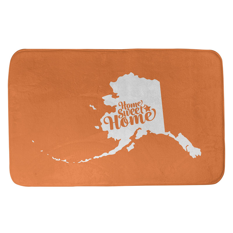 Tapis pour salle de bain en microfibre antidérapant antidérapant Home Sweet, L 17 po x L 21 po, Orange, Fairbanks