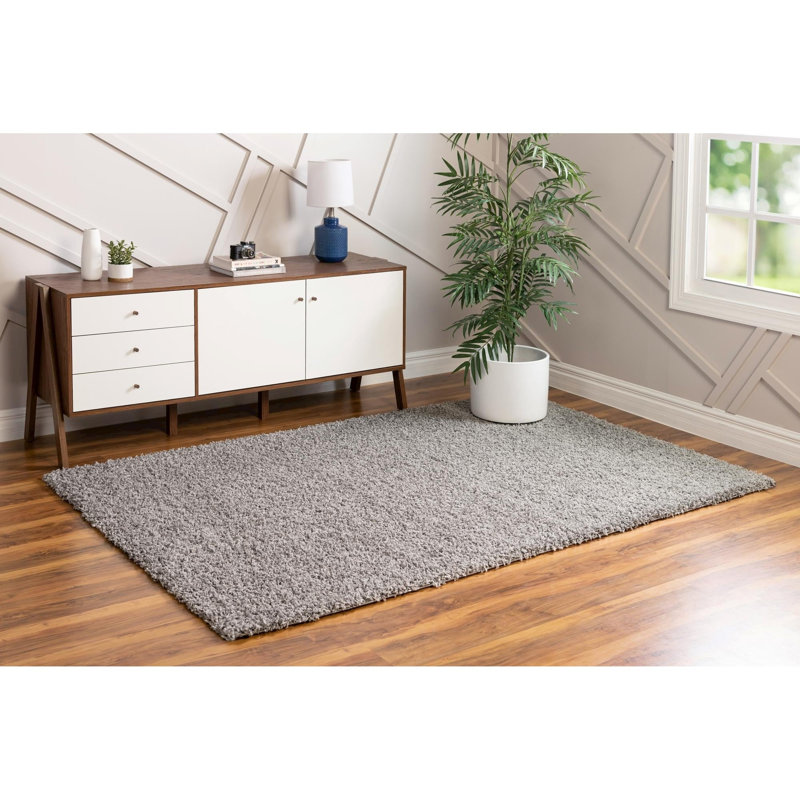 Tapis Santosha à poils longs, Carré 7 pi 10 po, Gris nuageux