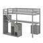Lit mezzanine simple avec tiroirs, bureau et bande lumineuse-783511269