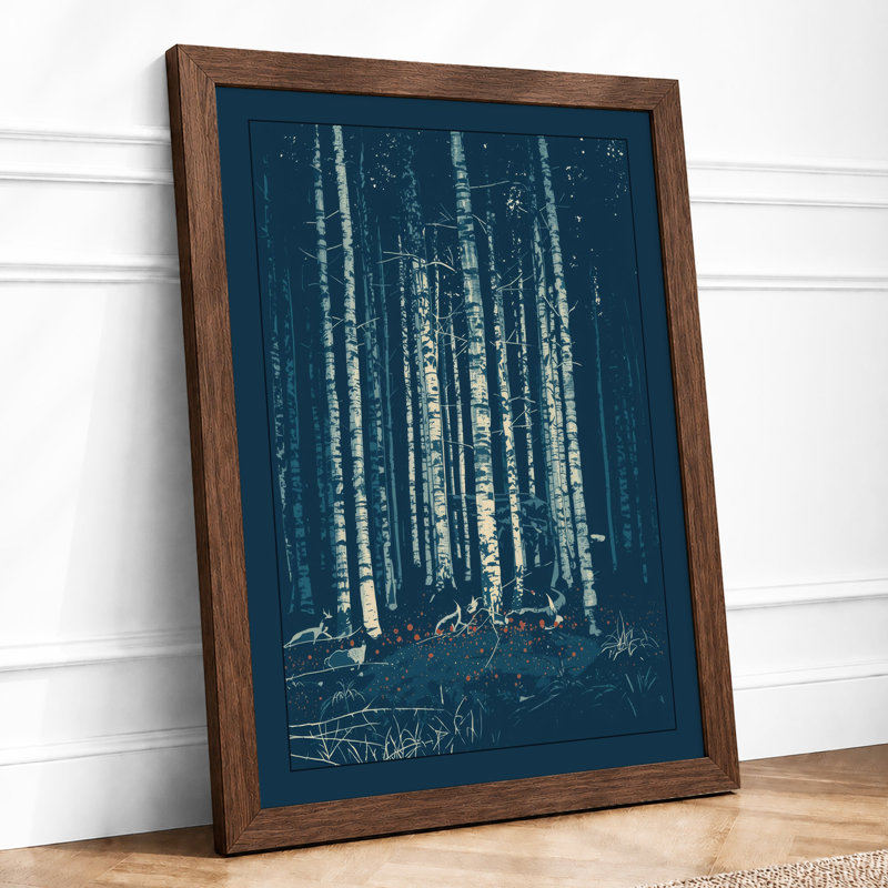 Towering Forest Scandinavian - Framed Print, Walnut, A4 - 29.7 x 21.0 cm