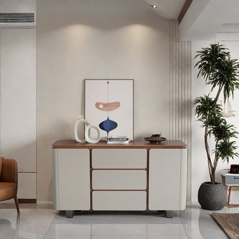 Armoire décorative moderne de couleur noyer simple, H 34,65 po x l 51,18 po x P 15,75 po