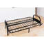 Élégant cadre en métal noir ajustable - Structure solide et 2 places, profondeur de 36 po x largeur de 77 po, hauteur de construction de 32 po, stable, durable, stable, P 36 po x l 77 po, H 32 po