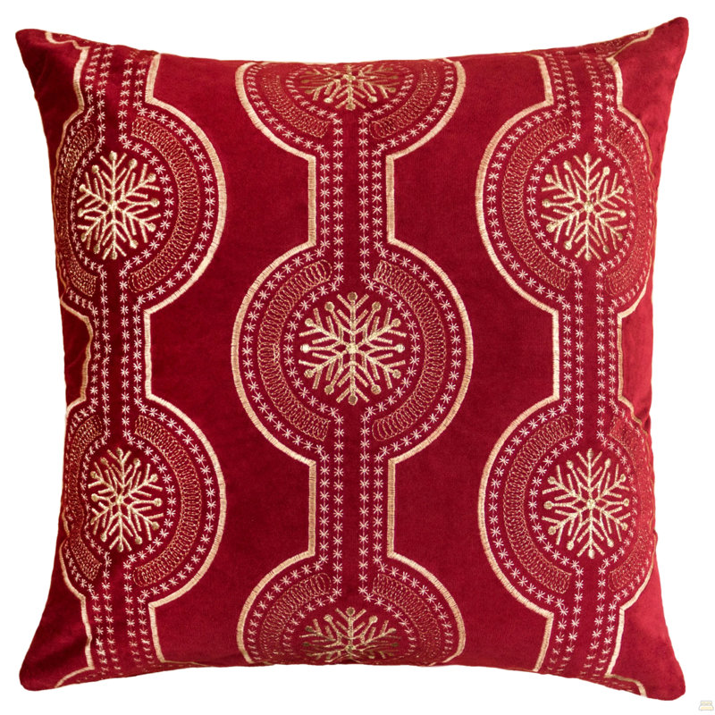 Ensemble de 2 coussins décoratifs en velours 20 x 20, Ensemble 2 pièces, Rouge