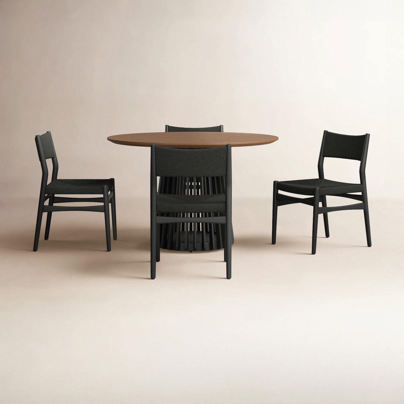 Buffolino 5 - Piece Extendable Dining Set, Walnut, Black, Black