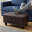 Leather Ottoman With Storage, Large Upholstered Footrest Stool Toy Box Storage Bench For Bedroom Living Room,