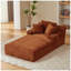 Fauteuil méridienne surdimensionné en velours côtelé, canapé-lit moderne orange d'intérieur avec coussins à ressorts, aucun assemblage requis pour le salon ou le bureau-1161762196