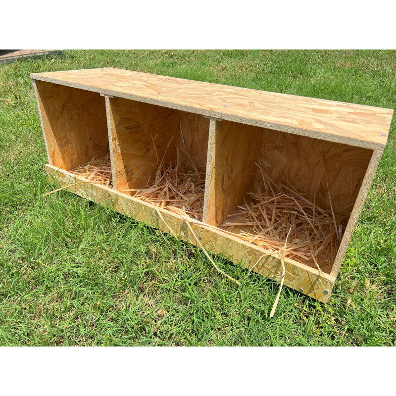 Natural Wood Triple Nesting Box for Hens