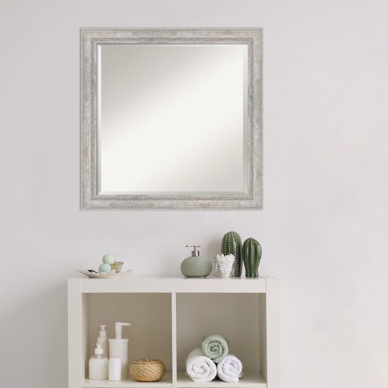 Miroir mural Earmon, Argent, 23,25 po x 23,25 po, Carré