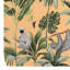 Orange Tropical Jungle Wallpaper with Monkeys