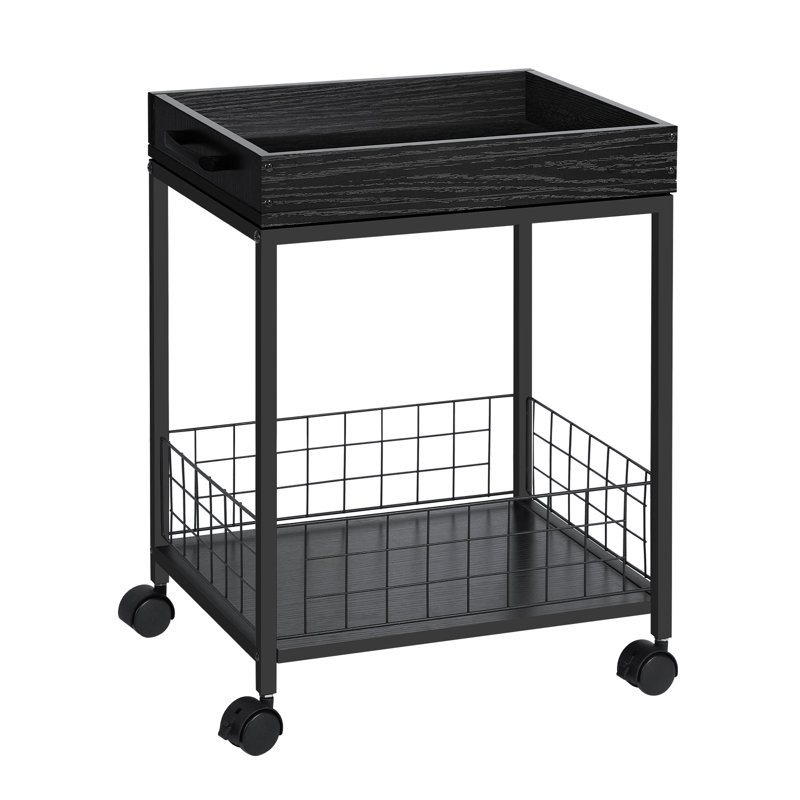 Double-Layer Rolling Storage Cart, Black