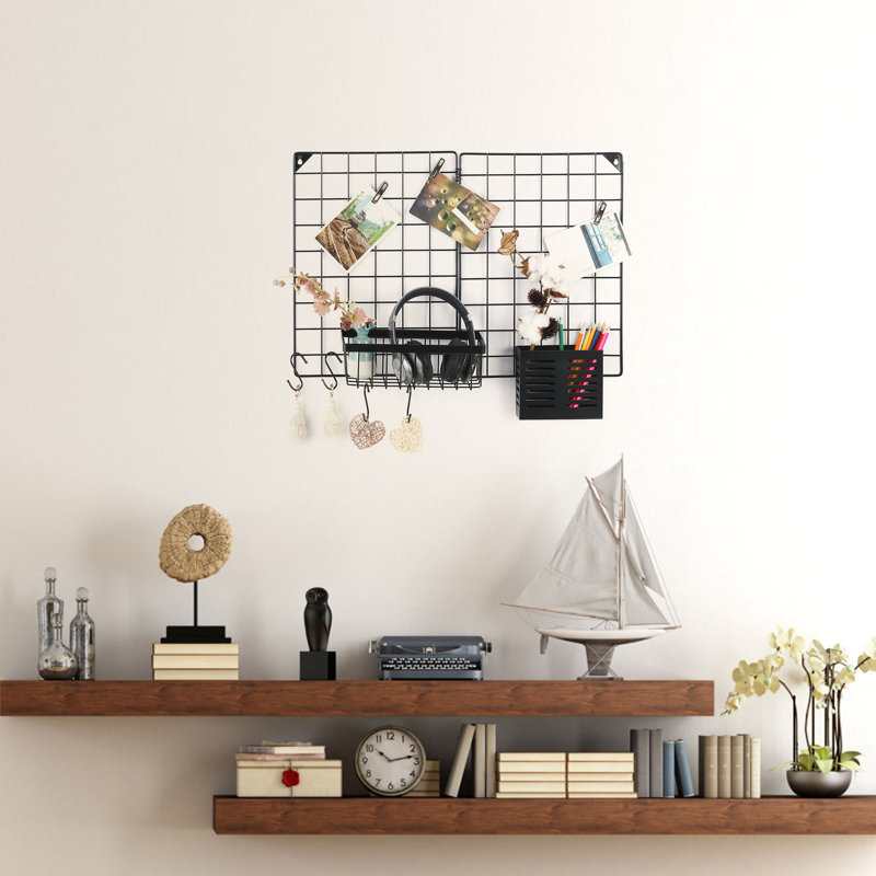 Metal Wall Organizer with Wall Baskets