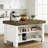 Wood Kitchen Island With Storage Shelf, 55.12" Farmhouse Kitchen Prep Table For Dining Room-1765606559