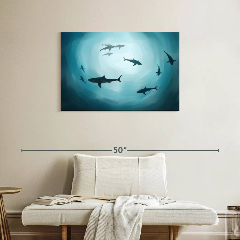 Silhouette de requin, H 24 po x l 36 po
