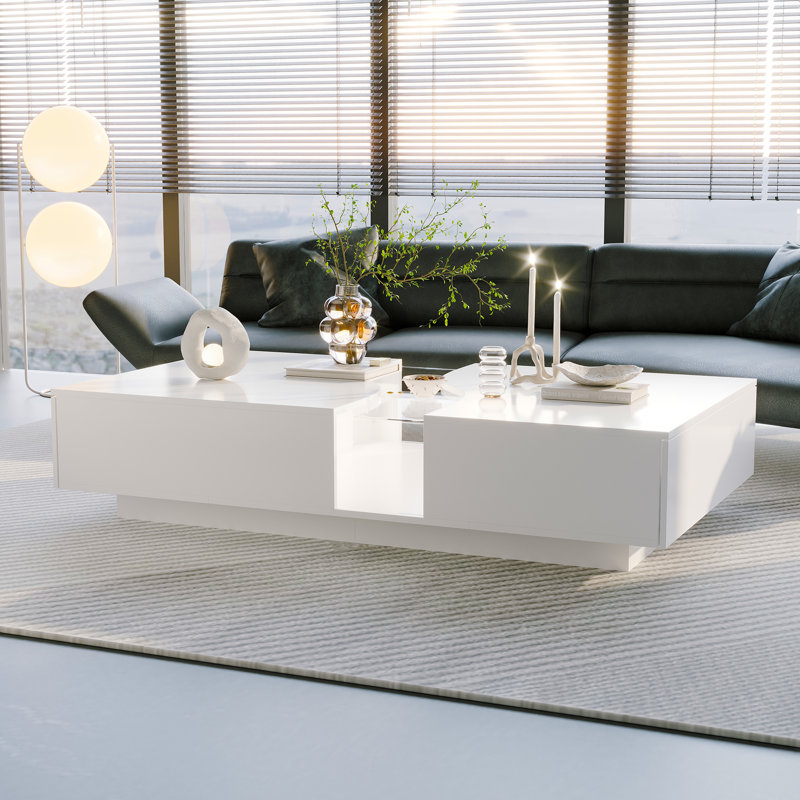 Modern Coffee Table With Illuminated Glass Top