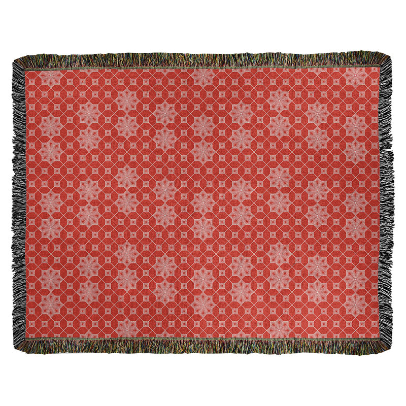 Couverture tissée Katelyn Elizabeth, L 60 po x L 80 po, Rouge foncé