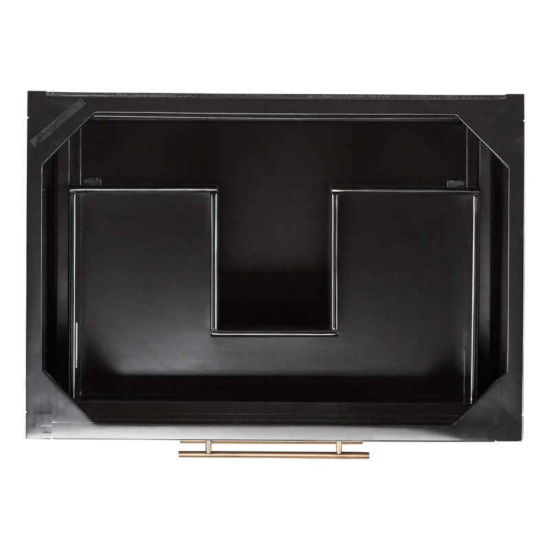 30" Robertson Single Bathroom Vanity Set with Rectangular Undermount Sink, 8" Widespread, Arctic White Quartz, Black