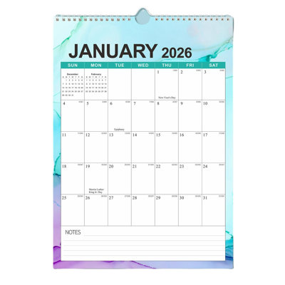 Calendar 2026-2026 17x 1in Monthly Calendar Planner 18 Month Calendar With Binding Hanging Hook