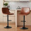 Birecree Leather Seat Adjustable Counter Height Modern Swivel Bar Stools with Backs Island Chairs for Home Kitchen-1123459942-1133327418