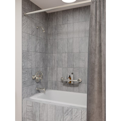 PLUS Shampoo Shelf 16" in , Decorative Grab Bar with Shelf (500 lb. Capacity)