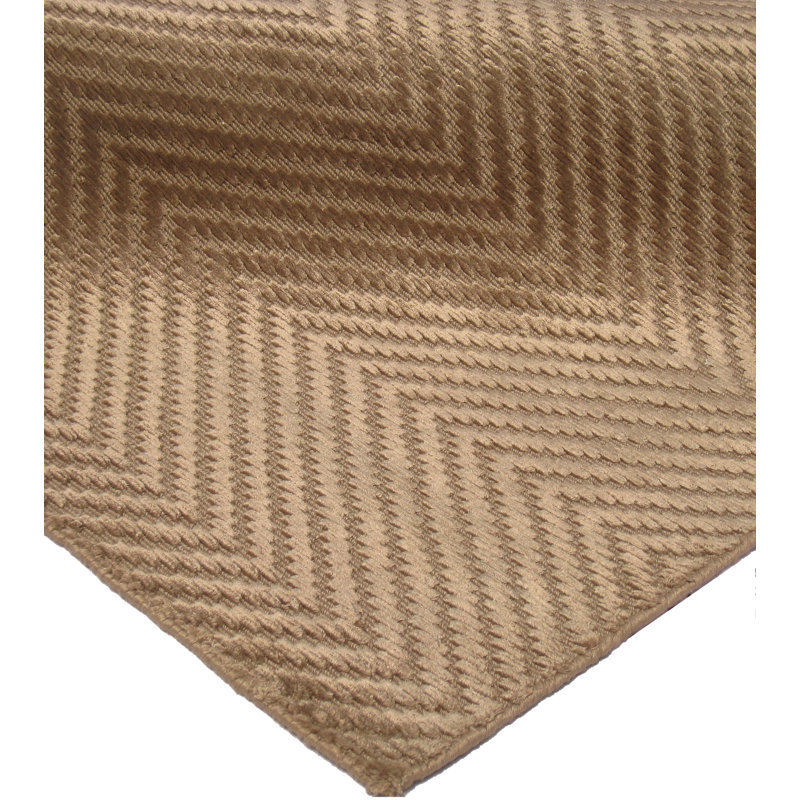 Honeycomb Chevron Area Rug in Khaki, Rectangle 12' x 15'