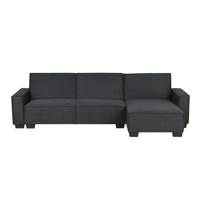Shellburne 3 Seater Sofa Bed, Black, Right Hand Facing
