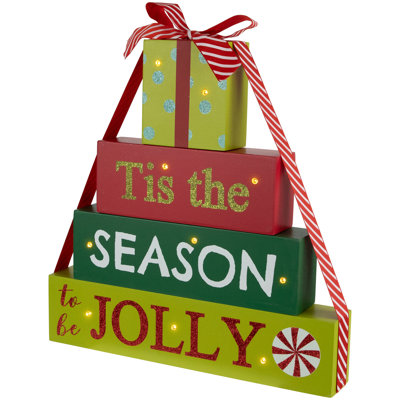 Lighted ""Tis the Season to Be Jolly"" Christmas Decoration -  Northlight Seasonal, NORTHLIGHT NJ95157