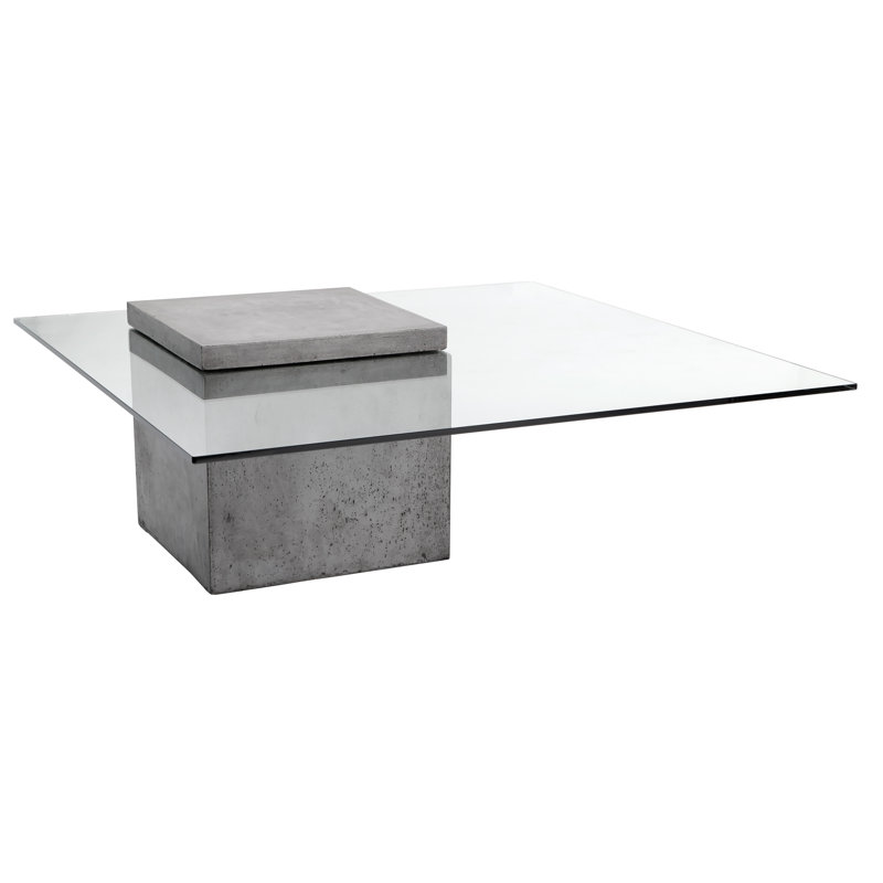 Summey Glass Top Coffee Table - Grey