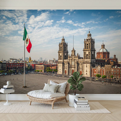 Peel and Stick Wallpaper 96" W x 69" H Modern Self Adhesive Wall Mural for Bedroom Downtown District City Urban Skyline Skyscrapers Cityscape Landscape