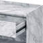 Table d'appoint en faux marbre et finition blanche avec 1 tiroir de rangement et un compartiment ouvert, base en métal, glissière latérale, 1/2 rallonge de 0,59 po d'épaisseur, panneau de particules, largeur de 24 po, profondeur de 16 po,