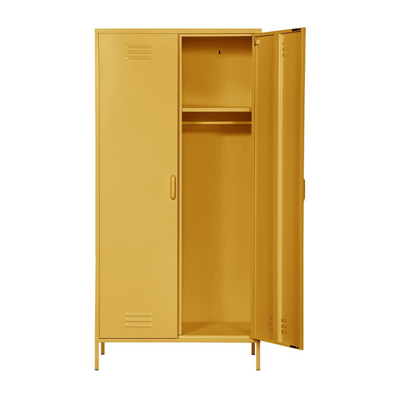 Nikeria 2 Door Steel Wardrobe, Mustard
