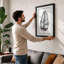 Single Stem In Black Botanical - Print-1295264641-1295264652
