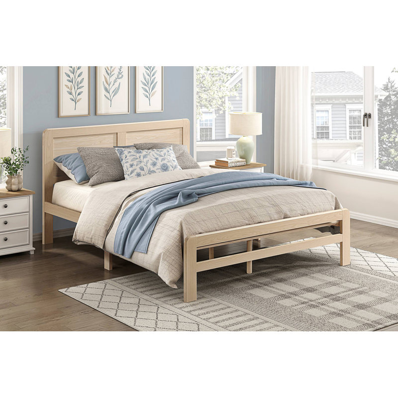 1Pc Contemporary Platform Bed Frame, Queen