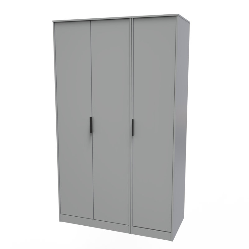 Fully Assembled 2 Door Wardrobe, 127cm H x 77cm W x 53.5cm D, Dusk Grey