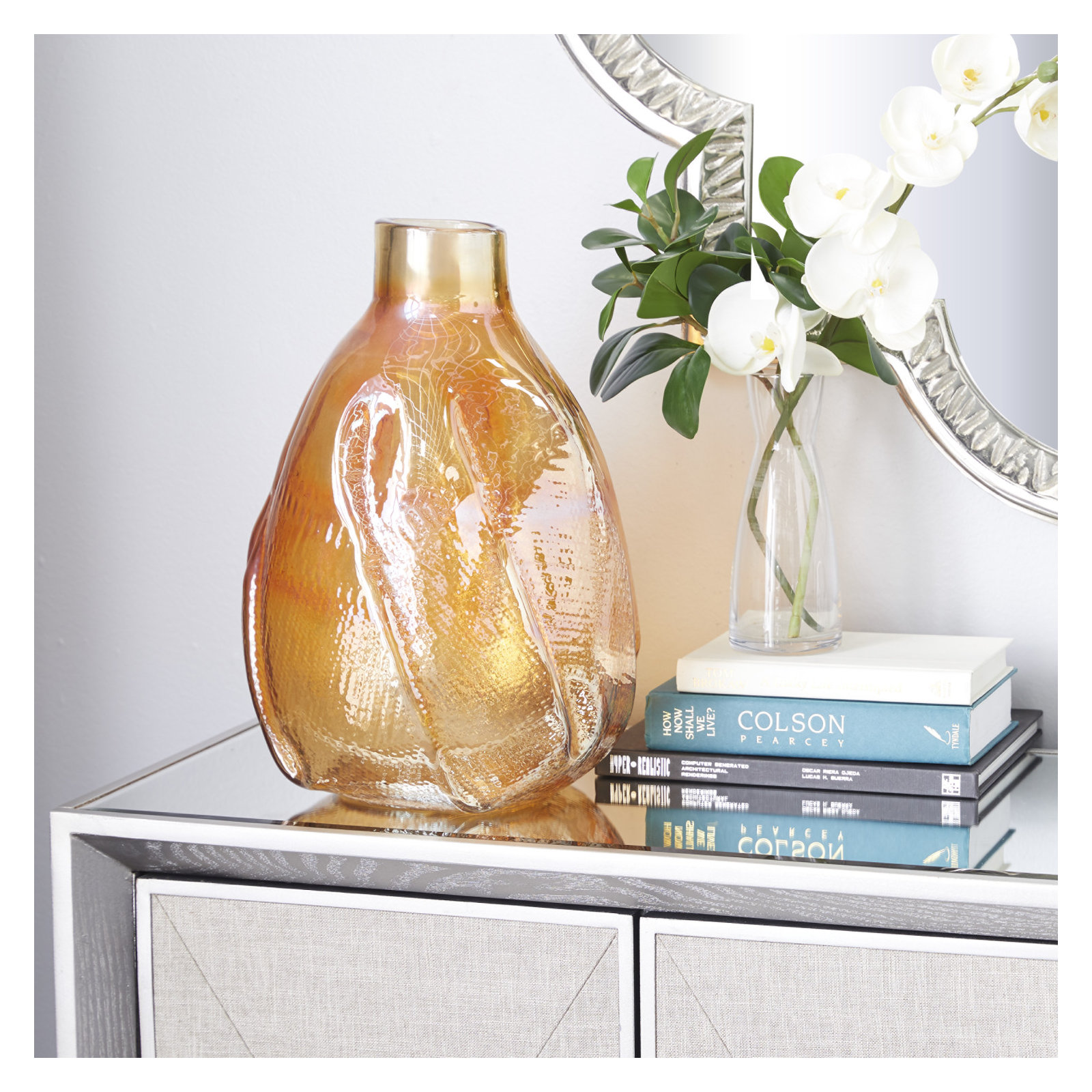 Isela Glass Table Vase, Yellow
