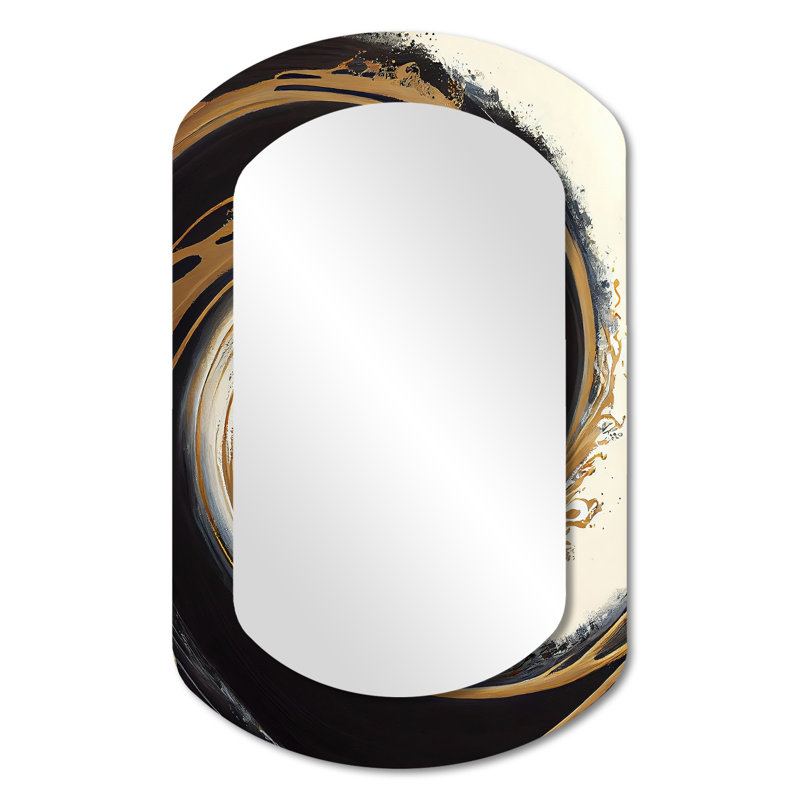 Miroir mural noir et doré, 31 po x 19 po