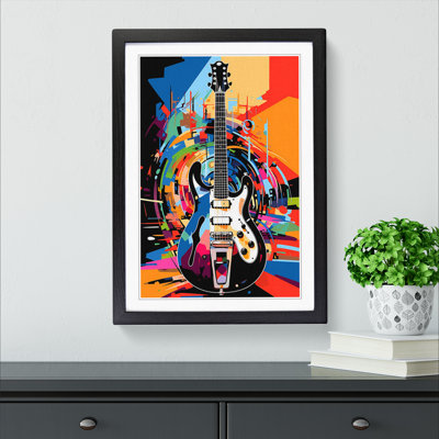 Electric Guitar Pop Art - Framed Print
