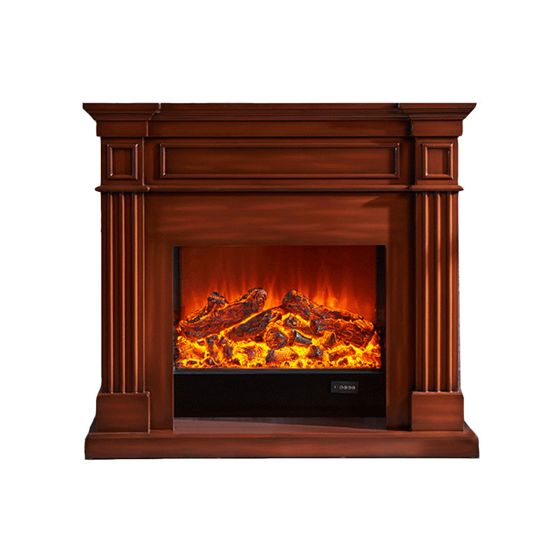 European-style electric decorative fireplace core with simulated fire, Brown