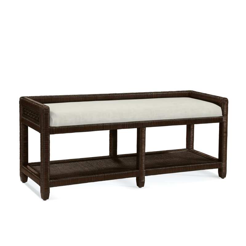 Banc de rangement Silvio Glinda, Café, Rayures bleu cobalt; 0204-64