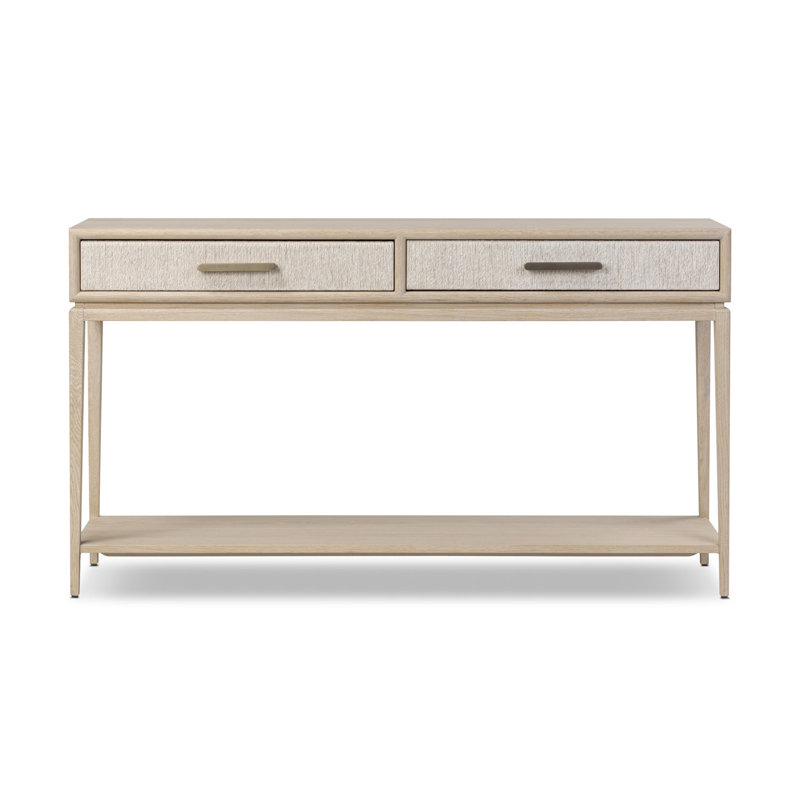 Rosenell Console Table-Natural Oak Veneer, Natural Oak Veneer