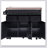 46.5'' Farmhouse Kitchen Island with Drape of Beads, Power Outlet, and Rolling Cart on Wheels, Ideal for Rustic and Modern Kitchens