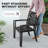 5pcs Patio Dining Set With Umbrella Hole, Faux Wood Top, Stackable Design