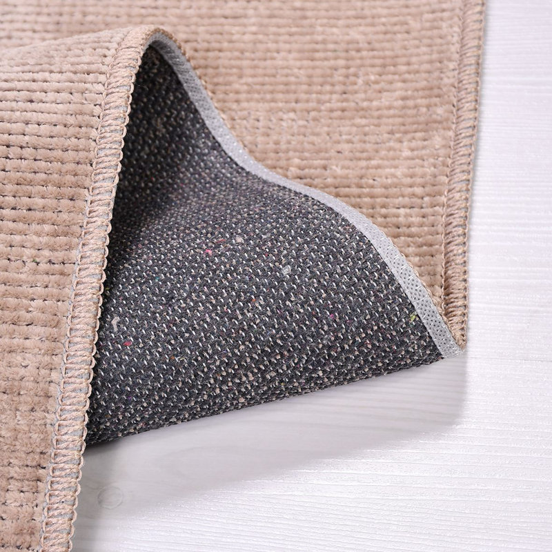 Tapis crème moderne antidérapant lavable à la machine, Rectangle 6 pi 7 po x 9 pi 11 po